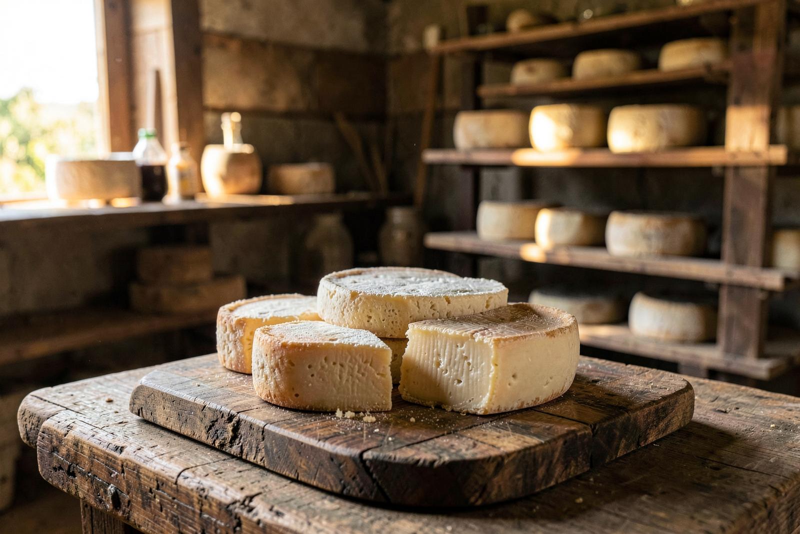 Artisanal Minas cheese maturing at the farm